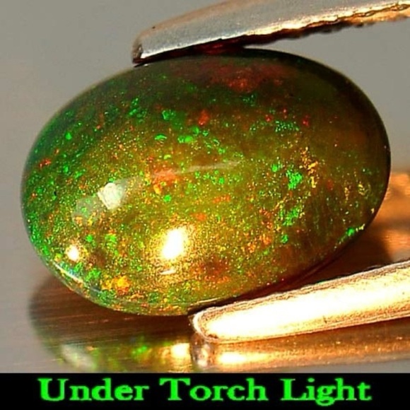 Fire Red Black Opal 0.98 Ct. Oval Cabochon 9.4 x 6.6 x 3.4 Mm. Natural Gemstone - Picture 2 of 3